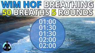 WIM HOF Guided Breathing Technique  5 Rounds 50 Breaths For Beginners NO TALKING [upl. by Einahpets]