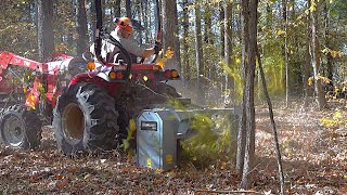 Clearing Land With A Tractor Forestry Mulcher and a Chainsaw [upl. by Annovy898]