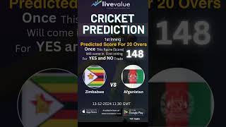 T20 Cricket Match  Zimbabwe vs Afganistan Score Prediction cricketprediction [upl. by Aihsercal]