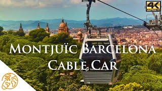 Montjuic Barcelona Flying over Barcelona Teleferic Montjuic Cable Car Catalonia Spain Funicular [upl. by Godwin]