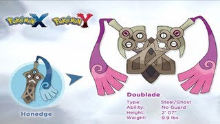 Pokemon X and Y  New Pokemon Revealed Doublade the Honedge Evolution [upl. by Oiromed832]