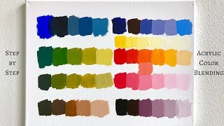 PRIMARY COLORS ONLY Acrylic Color Mixing Tutorial ColorByFeliks [upl. by Hazen803]