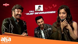 Rashmika phone call to Vijay Devarakonda  Ranbir Sandeep Vanga  UnstoppableWithNBK  ahavideoin [upl. by Nauqyaj]