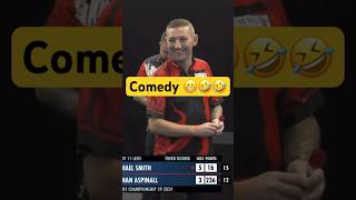 🤣Comedy Darts Nathan Aspinall 🤣 Dart „Can I leave a finish“ 😬😬 [upl. by Upshaw991]