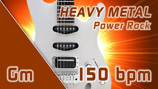 Heavy Metal Power Rock Backing Track Jam in Gm  G Minor  G Moll 150 bpm [upl. by Mccowyn151]