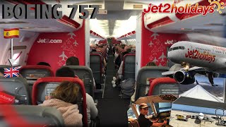 Jet2Holidays Boeing 757200 Flight Tenerife South  Manchester Airport Trip Report [upl. by Nilad]