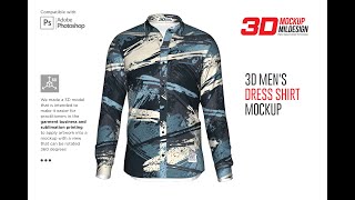 3D Shirt Dress Long Sleeve Mockup [upl. by Radford]