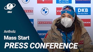 World Cup 2122 Antholz Women Mass Start Press Conference [upl. by Yup]