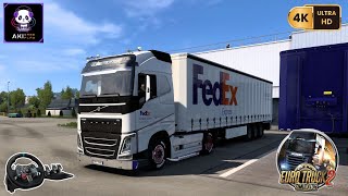 Euro Truck Simulator 2  Volvo Globalthorater FH XL Sleeper FedEx Cargo  Logitech G29  4K Ultra HD [upl. by Hemingway151]