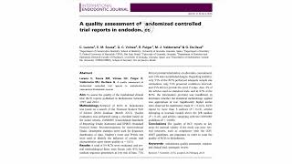 A quality assessment of randomized controlled trial reports in endodontics [upl. by Odlaniger]