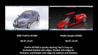 AMD FirePro W7000 vs Nvidia Quadro K5000 Rendering Performance in SolidWorks 2013 [upl. by Braden819]