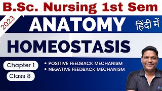 CLASS 8  HOMEOSTASIS  POSITIVE AND NEGATIVE FEEDBACK MECHANISM  BSc Nursing 1st Sem [upl. by Netsirhk]