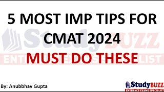 5 Tips for CMAT Exam 2024 How to Prepare [upl. by Rigdon567]