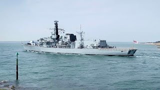 HMS Somerset and HMS Kent sail from Portsmouth [upl. by Fidela]