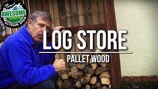 How to build a LOG STORE with PALLET WOOD Cheap Simple amp Easy  TA Outdoors [upl. by Bergin]