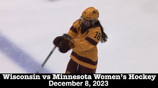 Wisconsin vs Minnesota Women’s College Hockey Highlights December 8 2023 [upl. by Annahgiel269]