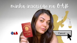 CANCELEI MINHA INSCRIÇÃO NA OAB Sobre mudança de carreira [upl. by Aihsirt]