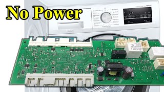 Washing Machine NO POWER PCB repair fix Bosch Siemens IQ500 EPW66018 5560010411 DIY solution [upl. by Panthia]