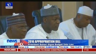 2016 Appropriation Bill President Buhari Signs Budget Into Law [upl. by Htez]