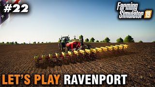 Lets Play Farming Simulator 19 Ravenport 22 Sowing Sunflowers Contract [upl. by Crescin]