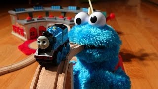 Cookie Monster Count n Crunch with Thomas the Train [upl. by Adnahs830]