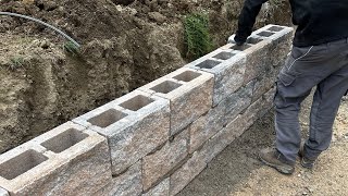 Garden wall nature garden construction pavers work viralvideo concrete outdoorworkout [upl. by Lowrance758]