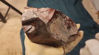 1679  Part 12  Fully Explained Knapping Obsidian Preform with Bopper [upl. by Ymmik]