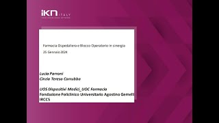 Webinar Farmacia Ospedaliera e Blocco Operatorio in sinergia video [upl. by Lledal365]