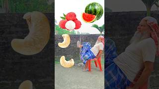 Rounding cashew nuts to Grapes Mango lichi amp Watermelon  Fruits names magic video [upl. by Nosned]