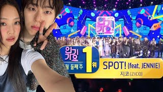 Blackpinks Jennie x Zico SPOT 1st WIN in SBS INKIGAYO amp Melon Weekly Award SPOT Real Time All Kill [upl. by Eniaj]