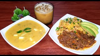 ♨️RASPADO DE VERDE 🍲CARNE MECHADA Y MORO DE GARBANZOS 🥘CON JUGO DE NARANJILLA🍹❤️🇪🇨 [upl. by Arak594]