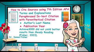 Dr Fishers APA Formatting Int Text Citations and References [upl. by Eetnuahs639]