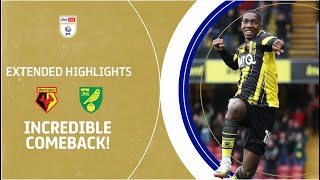 INCREDIBLE COMEBACK  Watford v Norwich City extended highlights [upl. by Rand]