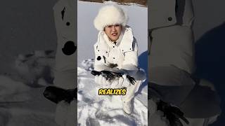 Girl Builds A Fishing Camp In The Snow shortsvideo [upl. by Iams690]