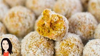 Carrot Cake Energy Balls  Easy Vegan Recipe [upl. by Teplica]