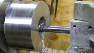 Using carbide insert boring bars on an old and slow lathe [upl. by Eninnaej]