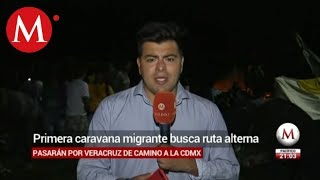 Primera caravana migrante busca ruta alterna [upl. by Deroo606]