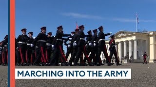 Reserve Officer Cadets pass out at Sandhurst after intense training course [upl. by Aerdnahs]