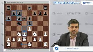 Carlsen  Anand Tata Steel Chess 2019 Svidlers Game of the Day [upl. by Kama]