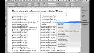 InDesign CC 2017 Nummerieren mit mehreren Stufen [upl. by Sieber335]