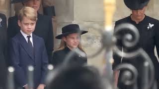 Prince George and Princess Charlotte final curtsy at Queens funeral [upl. by Maggie513]