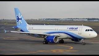 Interjet A320 take off Mexico city and landing at Puerto Vallarta [upl. by Rennane]