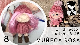 Muñeca rosa amigurumi tejida en directo 8 [upl. by Reagan343]