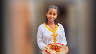 Dinch Wet  Ethiopian Food Cooking Vlog [upl. by Aaronson546]