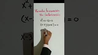 Ecuación cuadrática por factorización ecuaciones shorts algebra [upl. by Aneelehs]