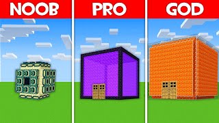 Minecraft Battle SECRET BLOCK HOUSE BUILD CHALLENGE  NOOB vs PRO vs HACKER vs GOD in Minecraft [upl. by Okimik]