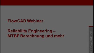 CARE software Reliability Engineering Seminar in German language by FlowCad [upl. by Ailev52]