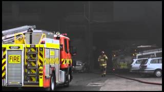 Dunedin fire crews battle tyre blaze [upl. by Morvin]