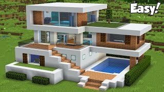 Minecraft How to Build a Modern House Tutorial Easy 32  Interior in Description [upl. by Arted]