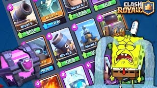 MIMIMI COM BAÚ MÁGICO  BoB Esponja no Clash Royale 10 [upl. by Aselehc573]